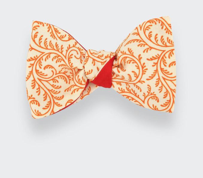 Cinabre Noeud Papillon Arabesque Orange