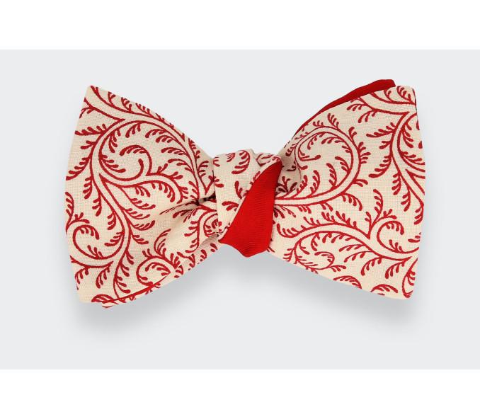 Cinabre Noeud Papillon Arabesque Rouge