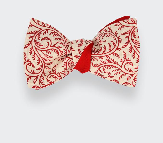 cinabre Noeud Papillon Arabesque Rouge