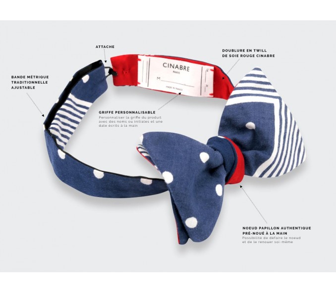 Cinabre Noeud Papillon Bandana Graphique