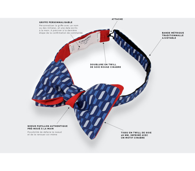 Cinabre Noeud Papillon Bouée Bleu Marine