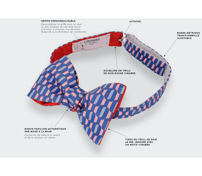 Cinabre Noeud Papillon Bouée Rose Dragée