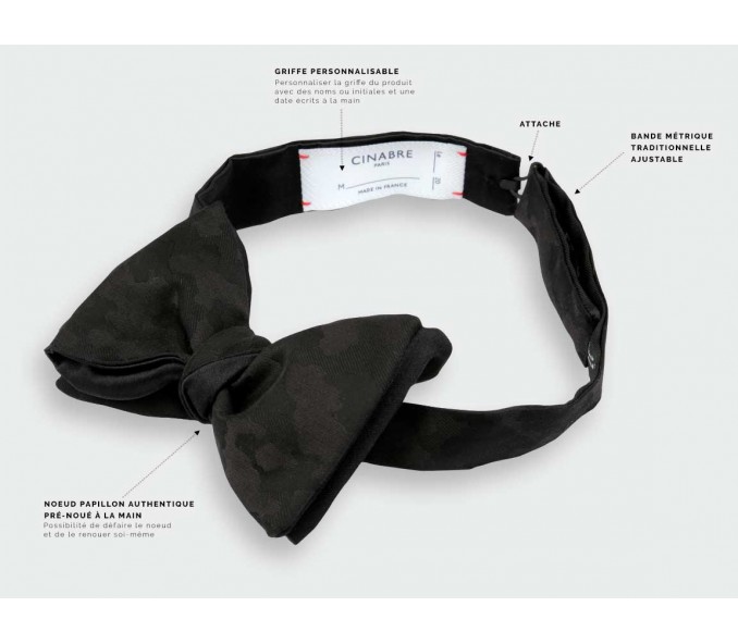 Cinabre Noeud Papillon Camo Noir