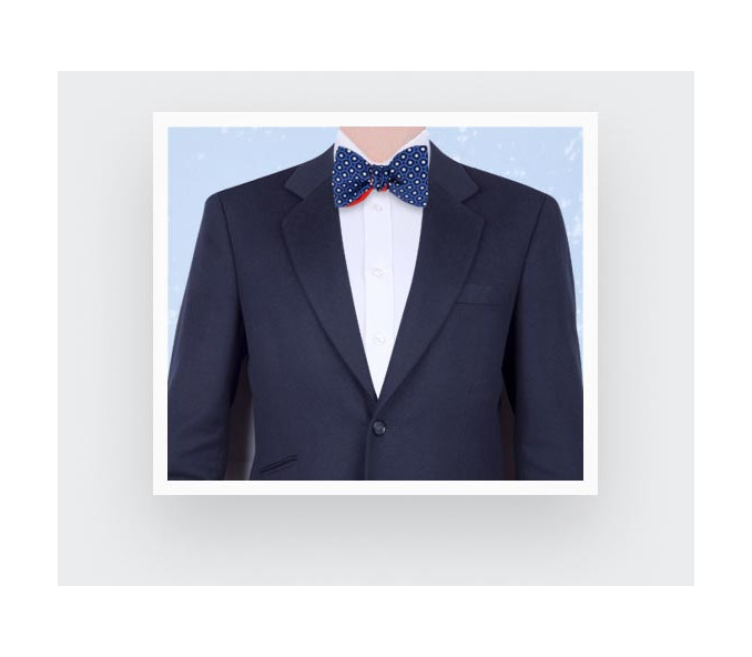 Cinabre Noeud Papillon Cannage Bleu Marine