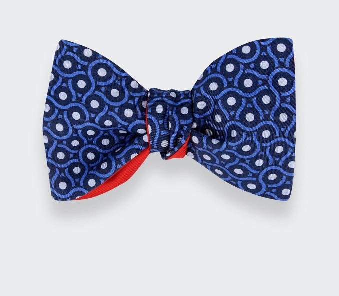 cinabre Noeud Papillon Cannage Bleu Marine