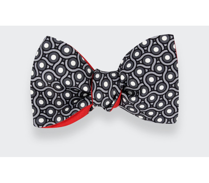 Cinabre Noeud Papillon Cannage Gris Fer