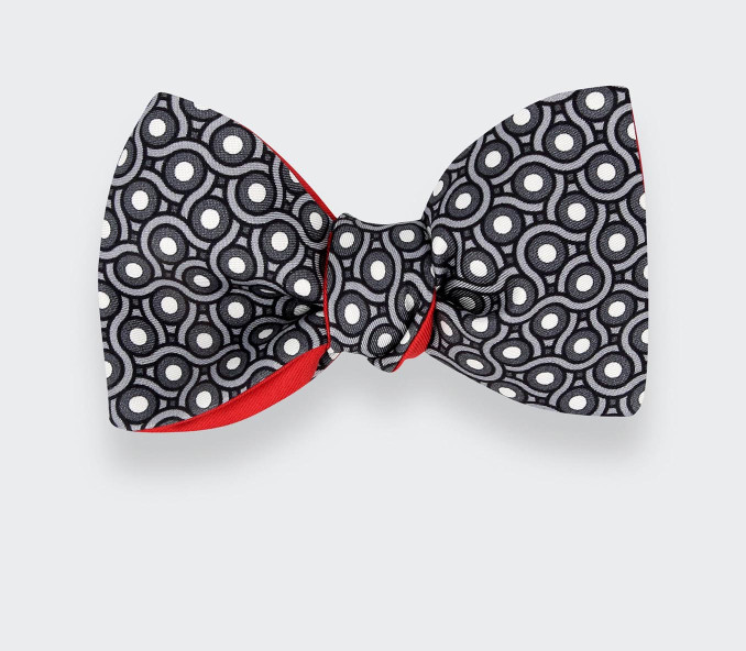 cinabre Noeud Papillon Cannage Gris Fer