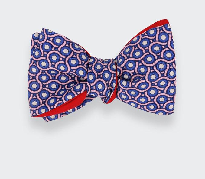 cinabre Noeud Papillon Cannage Rose Dragée