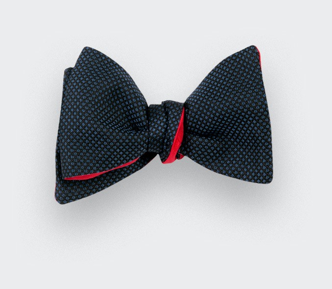 cinabre Noeud papillon caviar soie bleu marine