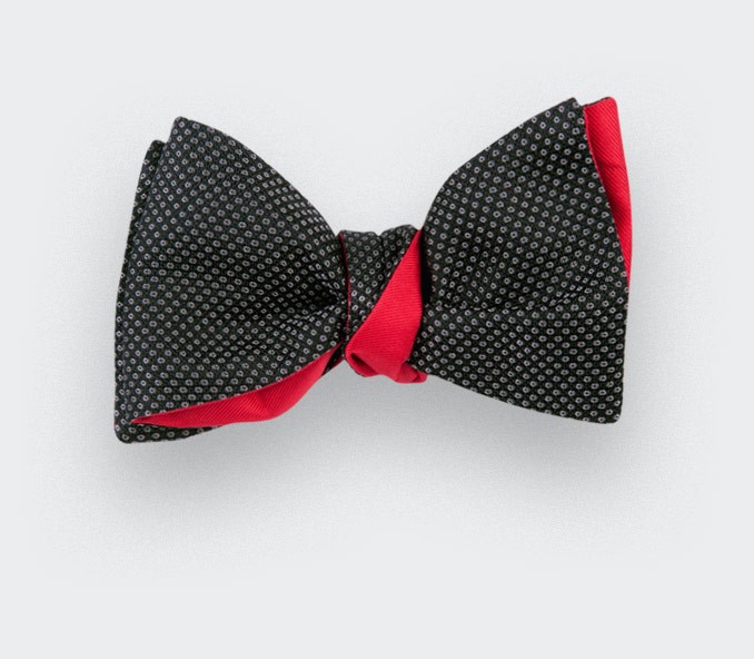 cinabre Noeud papillon caviar soie gris