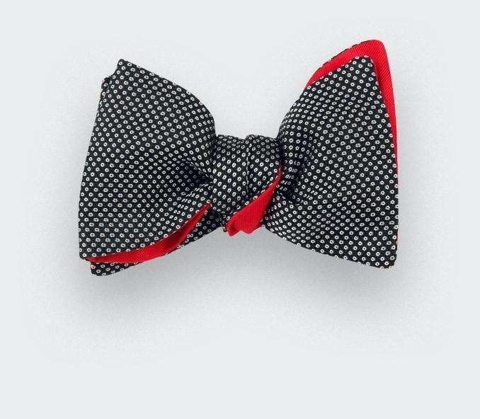 cinabre Noeud papillon caviar soie noir et blanc