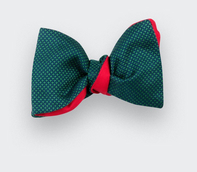 cinabre Noeud papillon caviar soie vert émeraude