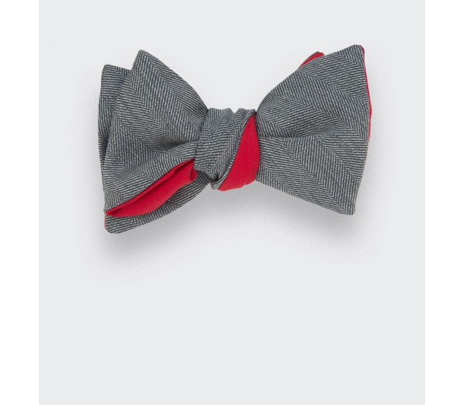 Cinabre Noeud Papillon Chevron Acier