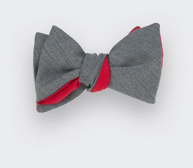 cinabre Noeud Papillon Chevron Acier