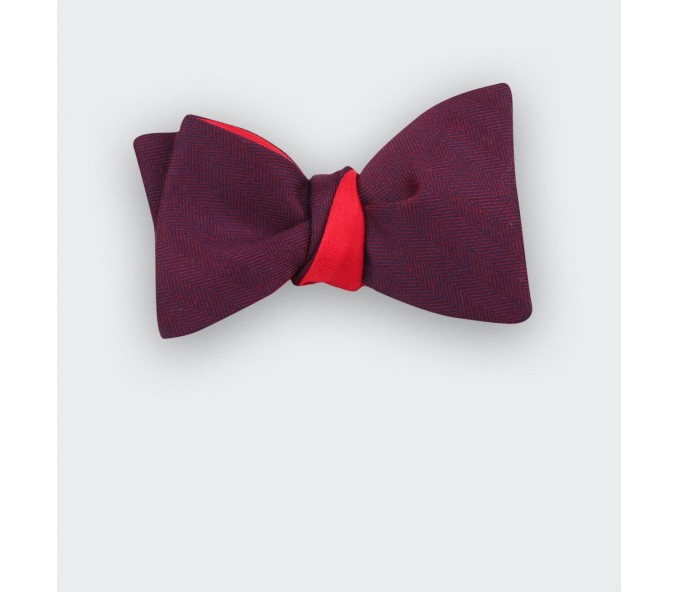 Cinabre Noeud Papillon Chevron Bordeaux