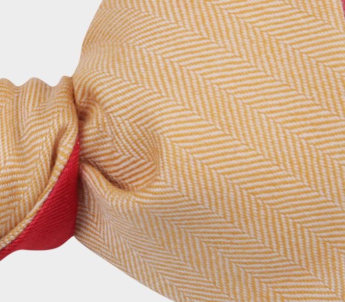 Cinabre Noeud Papillon Chevron Jaune