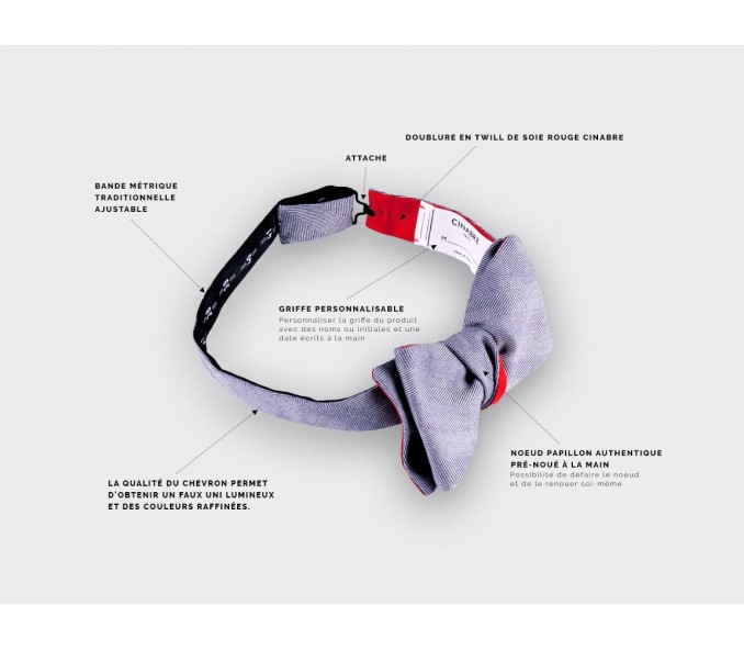 Cinabre Noeud Papillon Chevron Lavande