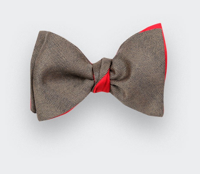 Cinabre Noeud Papillon Chevron Marron