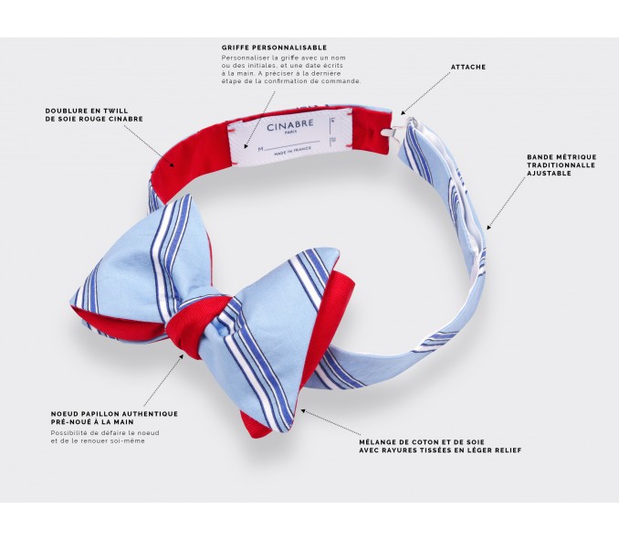 Cinabre Noeud Papillon Club Bleu Ciel