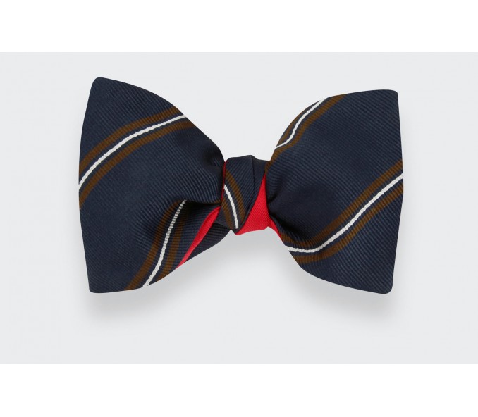 Cinabre Noeud Papillon Club Marine Et Marron