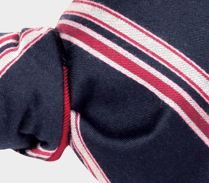 Cinabre Noeud Papillon Club Marine Rouge