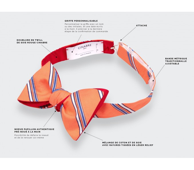 Cinabre Noeud Papillon Club Orange