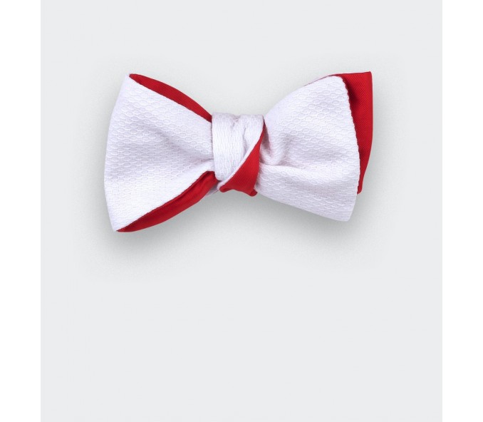 Cinabre Noeud Papillon Coton Piqué Blanc Cinabre
