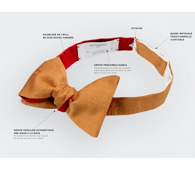 Cinabre Noeud Papillon Doupion Cuivre