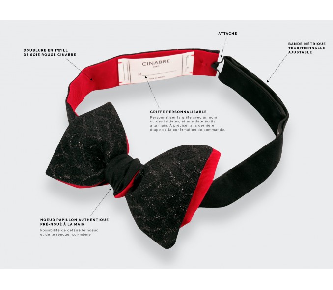 Cinabre Noeud Papillon écailles Noir