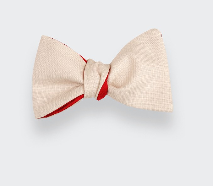 cinabre Noeud Papillon Écru