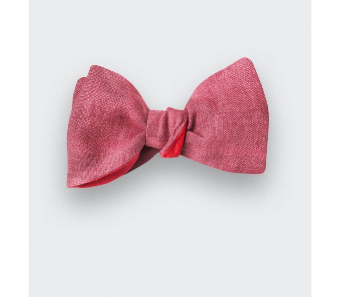 Cinabre Noeud Papillon Enfant Lin Framboise