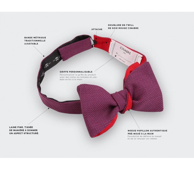 Cinabre Noeud Papillon Enfant Maille Fuchsia