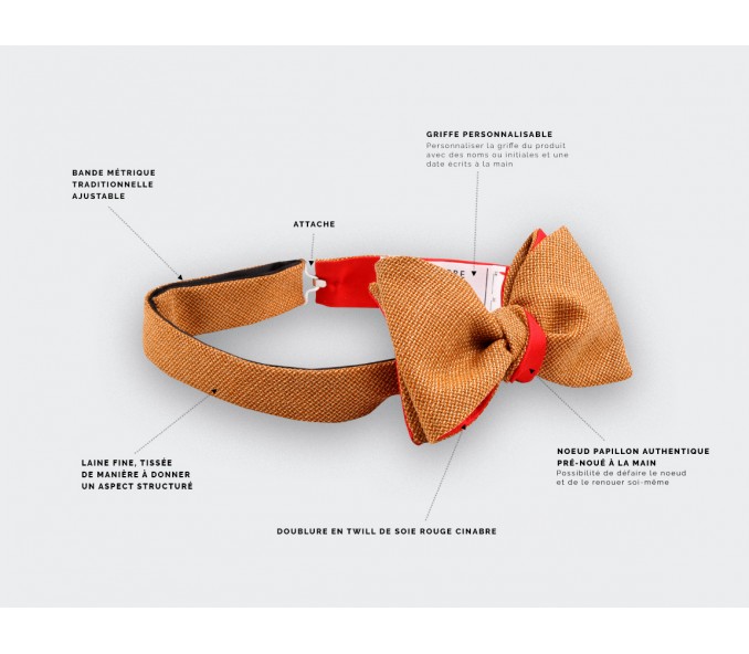 Cinabre Noeud Papillon Enfant Maille Moutarde