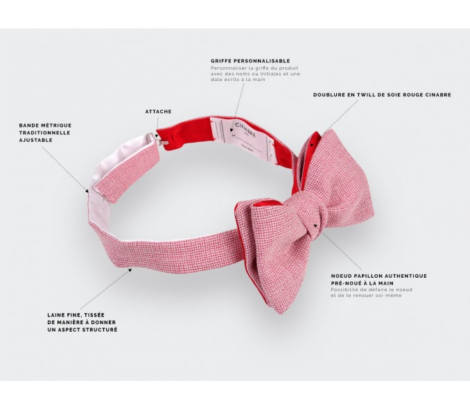 Cinabre Noeud Papillon Enfant Maille Rose Pâle