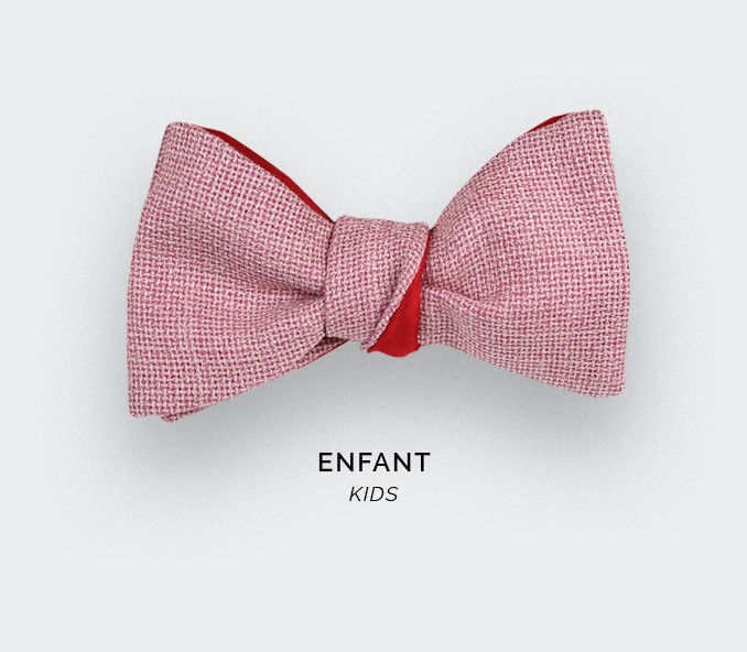 cinabre Noeud Papillon Enfant Maille Rose Pâle