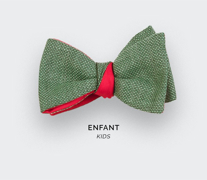 cinabre Noeud Papillon Enfant Maille Vert