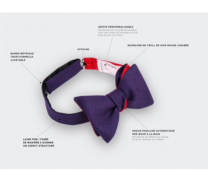 Cinabre Noeud Papillon Enfant Maille Violet