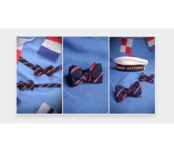 Cinabre Noeud Papillon Enfant "Marine Nationale"