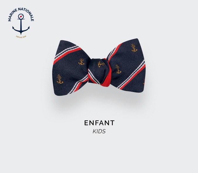 cinabre Noeud Papillon Enfant "Marine Nationale"