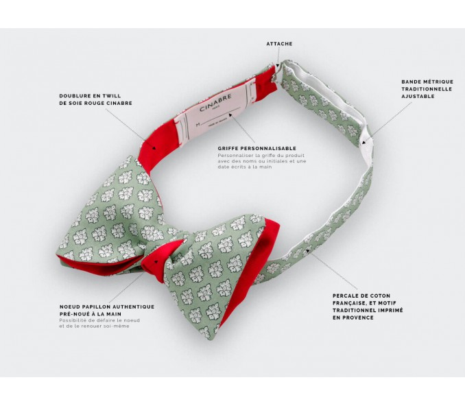 Cinabre Noeud Papillon Enfant Provence Vert Sauge