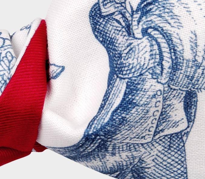 Cinabre Noeud Papillon Enfant Toile De Jouy Bleu