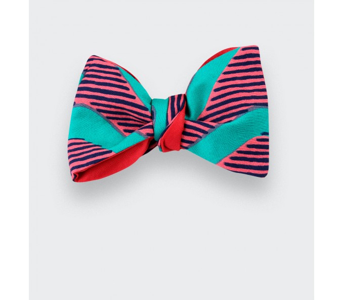 Cinabre Noeud Papillon Enfant Vagues Turquoises