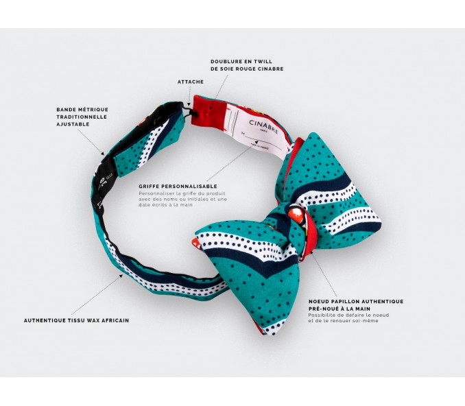 Cinabre Noeud Papillon Enfant Wax Pois