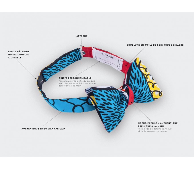 Cinabre Noeud Papillon Enfant Wax Turquoise