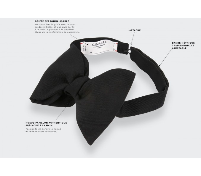 Cinabre Noeud Papillon Faille Noir Grand Format