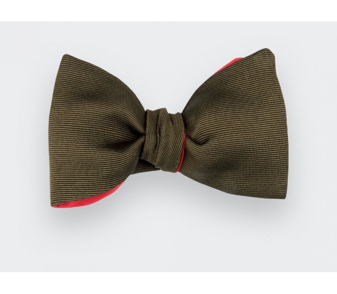 Cinabre Noeud Papillon Faille Olive Foncé