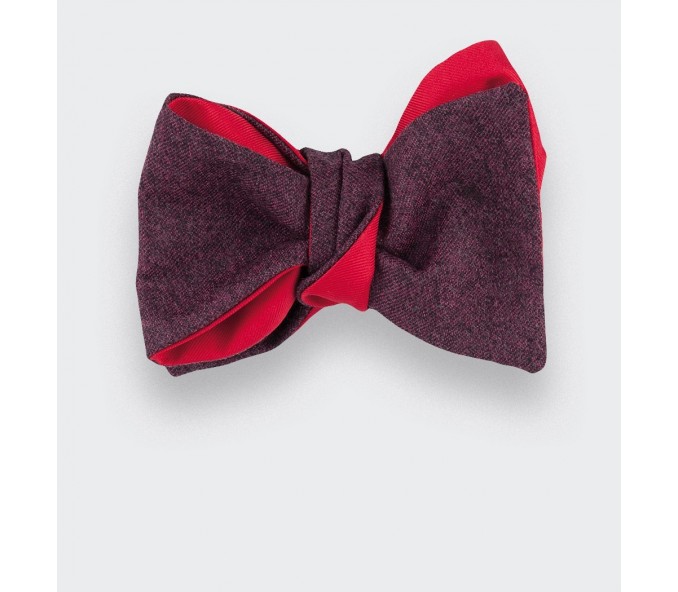 Cinabre Noeud Papillon Flanelle Bordeaux