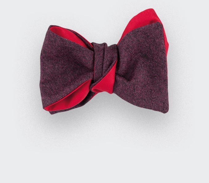 cinabre Noeud Papillon Flanelle Bordeaux