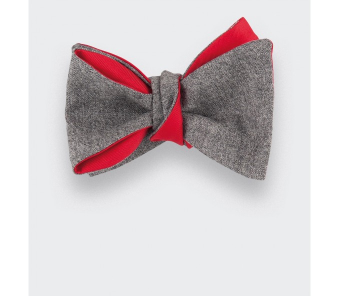 Cinabre Noeud Papillon Flanelle Gris