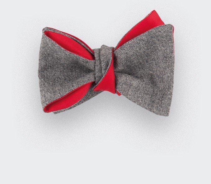 cinabre Noeud Papillon Flanelle Gris